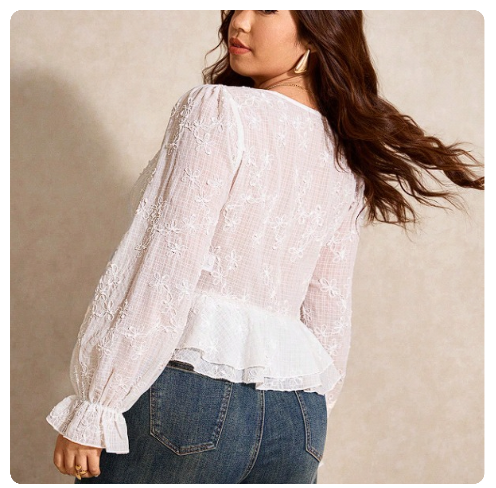 0XL - BLUSA BORDADO FLORAL