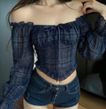 0XL - BLUSA CUADROS AZUL