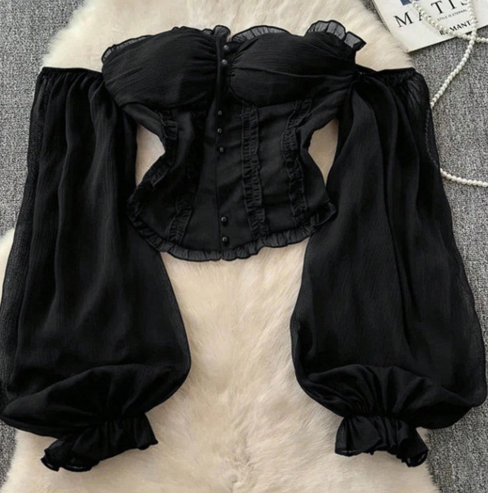 XL - BLUSA MULTIAGUJAS NEGRA