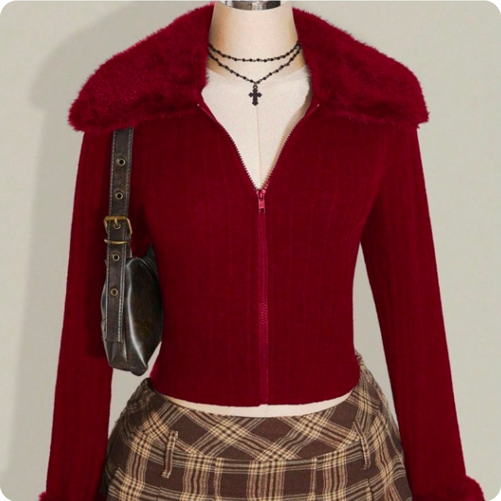 2XL - CHAQUETA CON PIEL ROJA